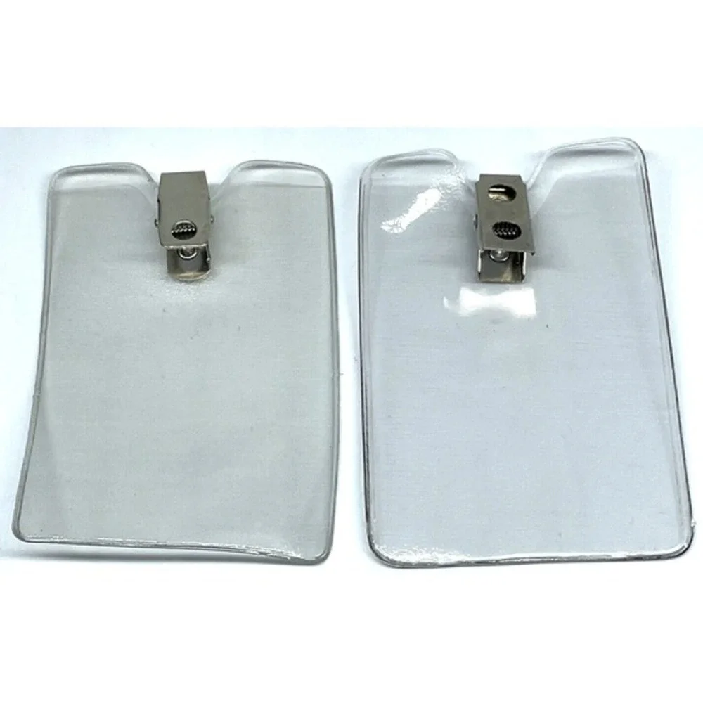 Vertical ID Badge Holder Thumb Notch Clear Vinyl Alligator Clip LOT of 328